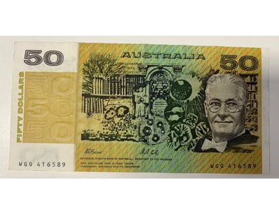 AUSTRALIAN $50 POLYMER BANKNOTE, R513B (VF)

CV:...
