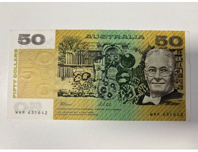 AUSTRALIAN $50 POLYMER BANKNOTE, R513B (VF)

CV:...