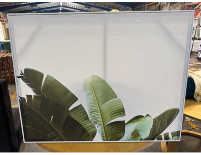 Framed canvas wall art featuring botanical banana ...