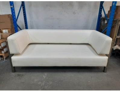 3-Seater Sofa, Leather Style, White Finish

Dime...