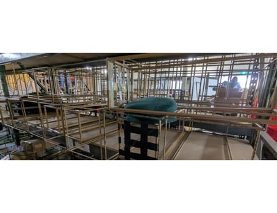 Lot of metal frame display stands/plant stands fea...