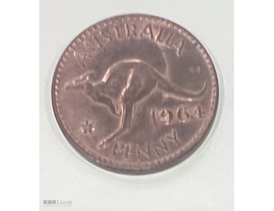 1964-AUSTRALIA PRE DECIMAL LAST PENNY QUEEN ELIZAB...