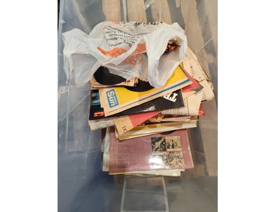 Vintage vinyl record collection and memorabilia lo...