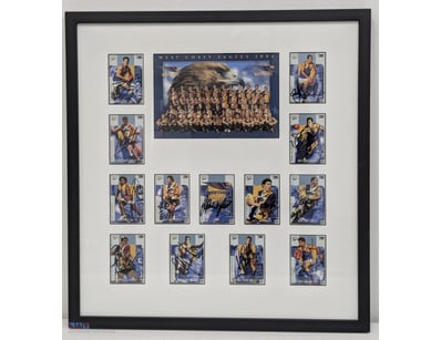 WEST COAST EAGLES TEAM HAND SIGNED & FRAMED 2004 C...