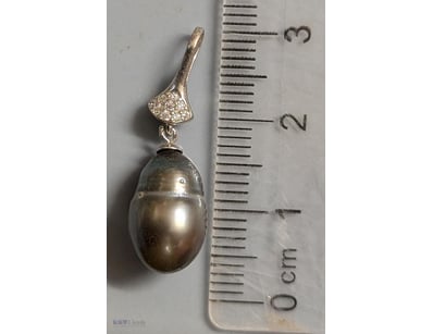 STERLING SILVER PENDANT WITH SALT WATER TAHITI TAH...