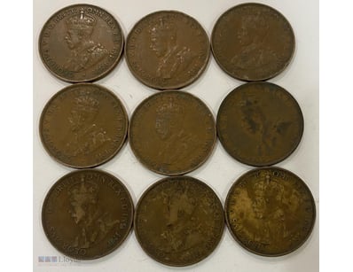 AUSTRALIA PRE DECIMAL KGV PENNIES X 9  



294223+...