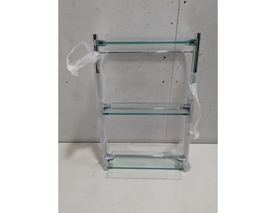Archie brand three-tier glass shelf unit featuring...