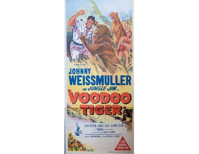 VOODOO TIGER - VINTAGE DAYBILL POSTER (JOHNNY WEIS...