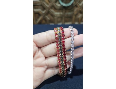 4XPCS TENNIS BRACELETS  WITH CUBAIC ZIRCONIA  STON...