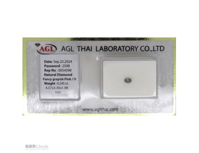 0.245CT CERTIFIED, NATURAL FANCY PINK DIAMOND     ...
