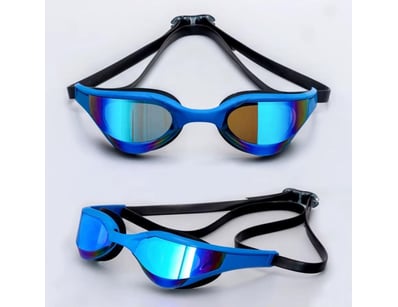 Box 12 x Blue Racing Swimming Goggles:  Twelve pai...