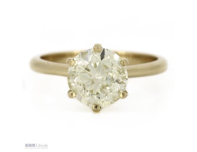 14K YELLOW GOLD, 3.04CT FANCY YELLOW DIAMOND, SOLI...