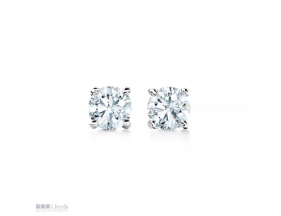 TIFFANY & CO. PLATINUM DIAMOND STUD EARRINGS 0.15C...