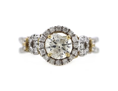 14K WHITE GOLD AND DIAMOND, DECORATIVE SPLIT BAND ...