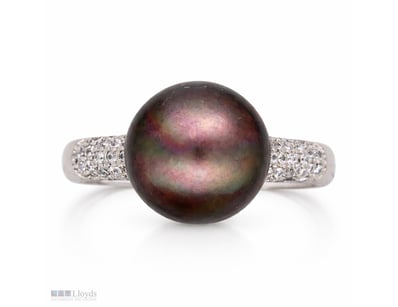 SOUTH SEA PEARL RING ON 925 SILVER - WITH CERTIFIC...