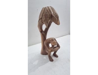 CARVED WOODEN FIGURAL SCULPTURE - SOLOMON ISLANDS...