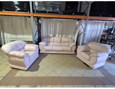Set of three seater and two single seater couches,...