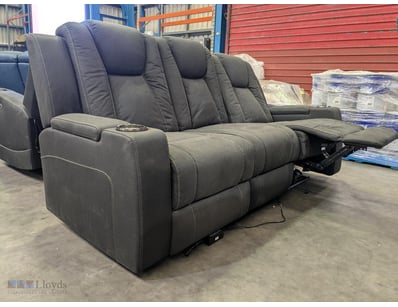 Premium electric reclining lounge suite featuring ...