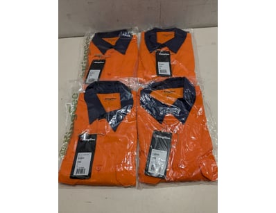 Bulk lot  KingGee work shirts in orange with navy ...