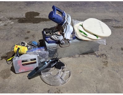 Home/ garden, including toolbox, Rexon drop saw, a...