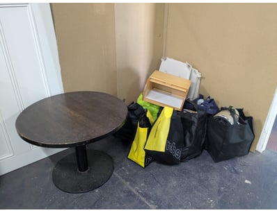 Homewares, including round side table, assorted ki...