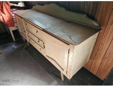 Vintage sideboard buffet, timber, raised back gall...