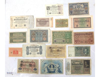 COLLECTION OF OLD GERMANY GERMAN BANKNOTES     
...