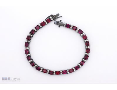 NATURAL UMBALITE GARNET BRACELET ON 925 SILVER - W...