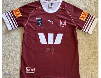 ALLAN LANGER SIGNED QLD STATE OF ORIGIN JERSEY 

A...