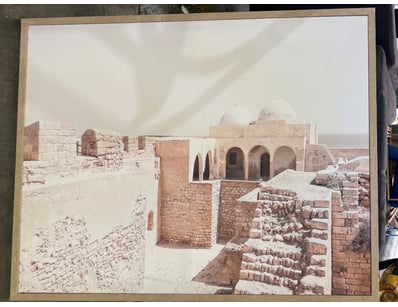 Framed historical architectural photograph mounted...
