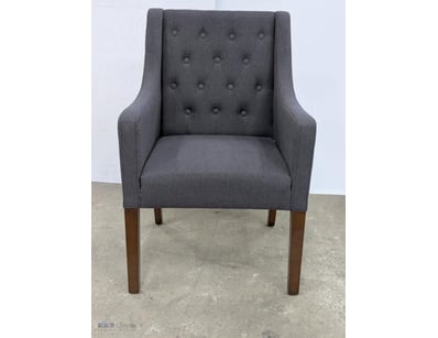 Occasional chair, timber frame, dark grey fabric

...