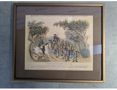 FRAMED LITHOGRAPH "SKETCHES OF AUSTRALIAN LIFE AND...