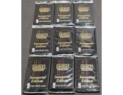 SET OF 9 NBA TRADING CARDS, SKYBOX SERIES 1, 1990-...