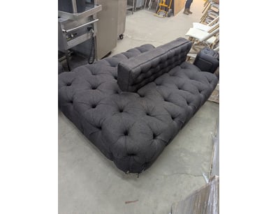 Entertainment couch, double sided seating, charcoa...