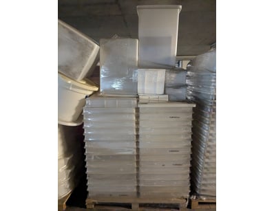 Large bulk lot of white plastic storage containers...