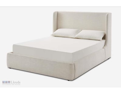 Dalton King Size Bed Upholstered Linen - Beach San...