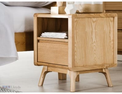 RRP $549 Scandinavian-style timber bedside table f...