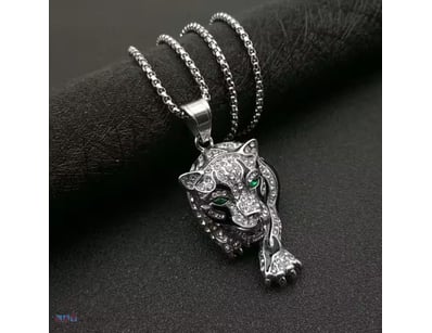 SILVER STAINLESS STEEL WITH CUBIC ZIRCONIA ANIMAL ...