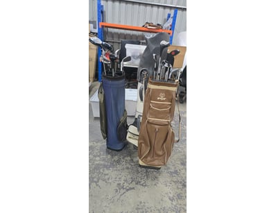 Golf clubs, 3 x golf bags with assorted clubs 

...