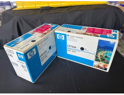Lot of two HP Color LaserJet printer toner cartrid...