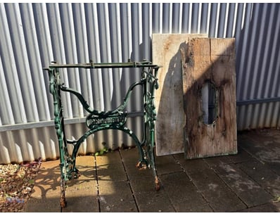 WERTHEIM Cast Iron Sewing Machine Base and Marble ...