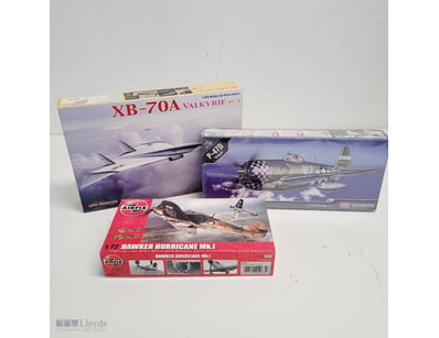 LOT OF THREE UNASSEMBLED AIRCRAFT MODEL KITS - XB-...