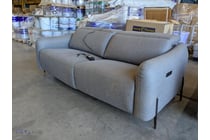 3 Seater, Grey, Leather Style Electric Couch, USB