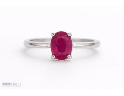 NATURAL BURMESE RUBY RING ON 925 SILVER - WITH CER...