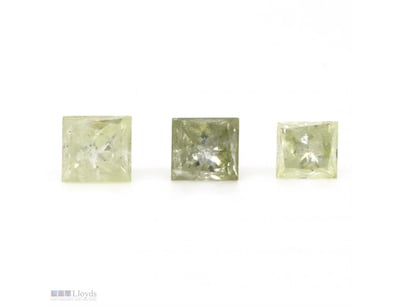 0.57CT TDW X 3, NATURAL FANCY YELLOW DIAMONDS     ...