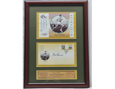 HERB ELLIOTT AUSTRALIAN OLYMPIC LEGENDS SIGNED FIR...