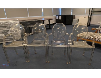 SET OF FOUR LOUIS GHOST STYLE TRANSPARENT POLYCARB...