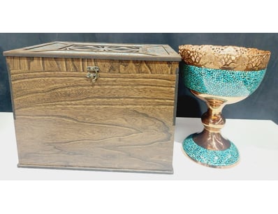 PERSIAN FIROOZEH KOOBI (TURQUOISE INLAY) PEDESTAL ...