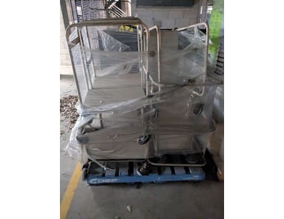 Industrial stainless steel utility cart with two t...