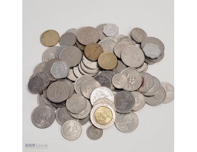 MIXED LOT OF INTERNATIONAL COINS - BRITISH, SWEDIS...